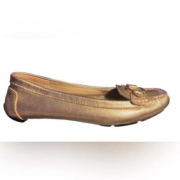 LAUREN RALPH LAUREN Cadence Gold Driving Moccasin Loafers Size 8.5 - Picture 4 of 9